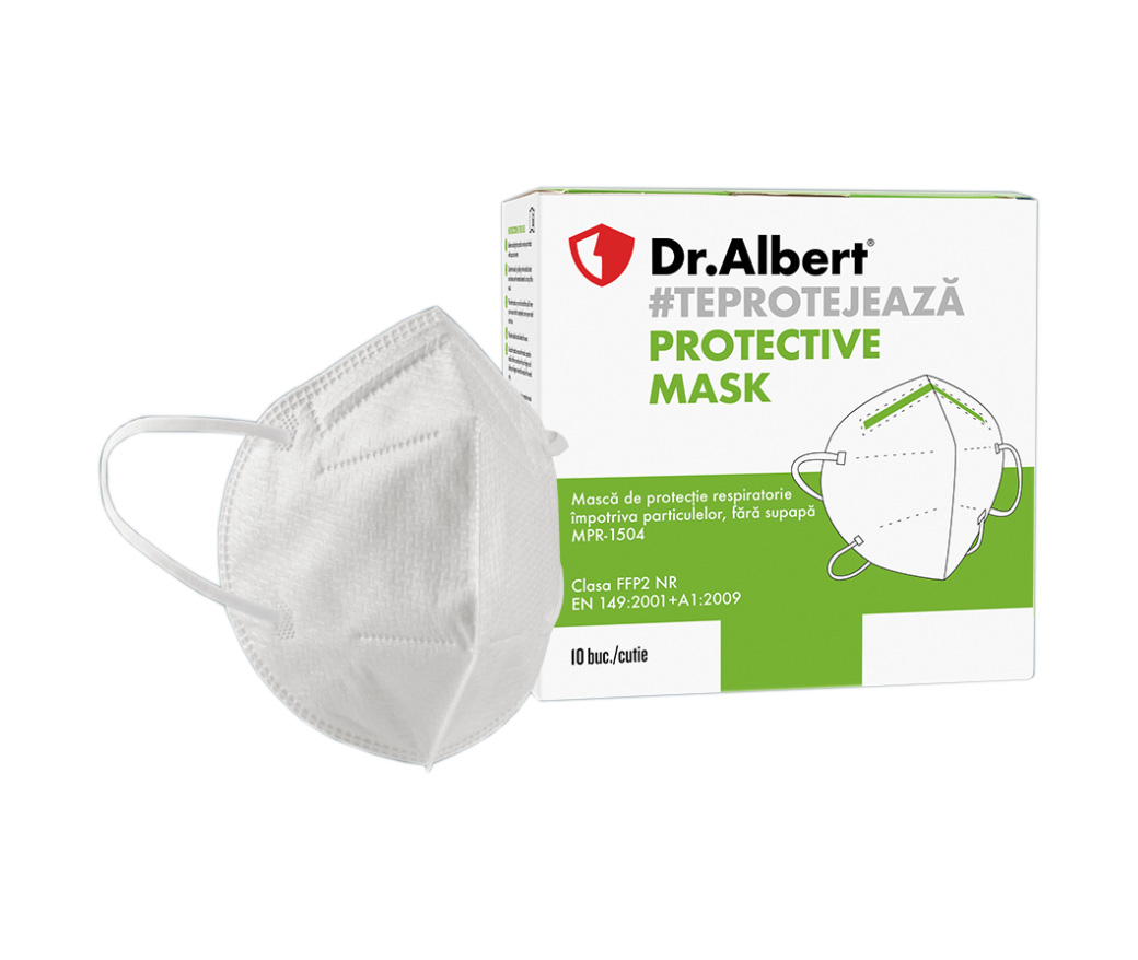Masca pentru protectie respiratorie FFP2 fara supapa in 5 straturi Dr Albert Dr. Albert